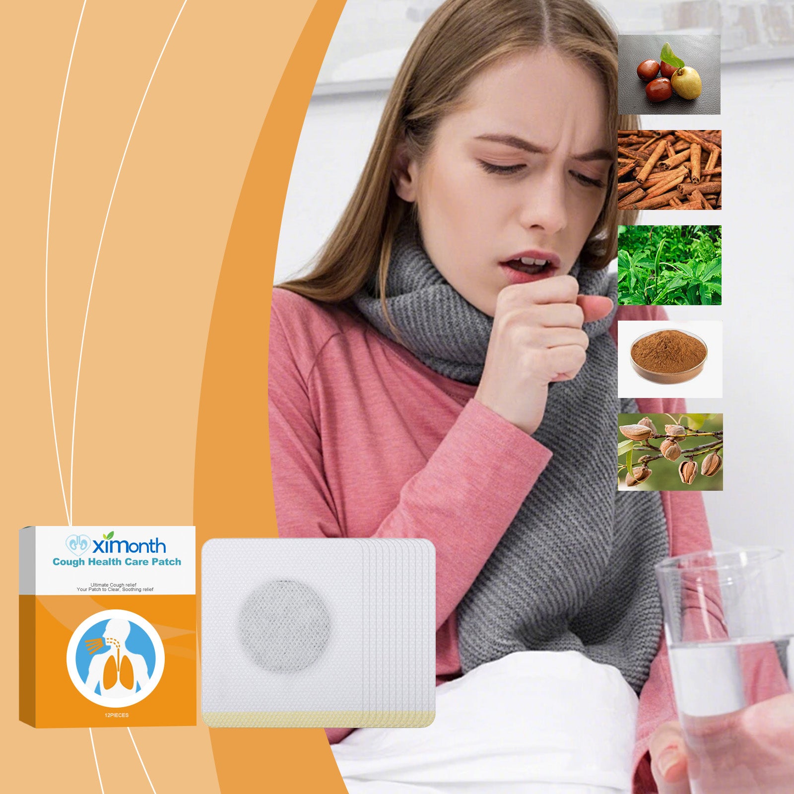 Cough Patch, Health Care Stick Cough Stick Cough Panting Stick Health Point Navel Patch Medicine